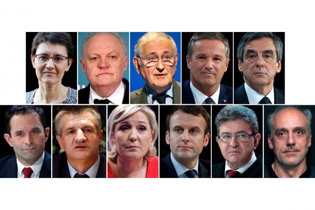 Les 11 candidats à la présidentielle française - Source image : lapresse.ca