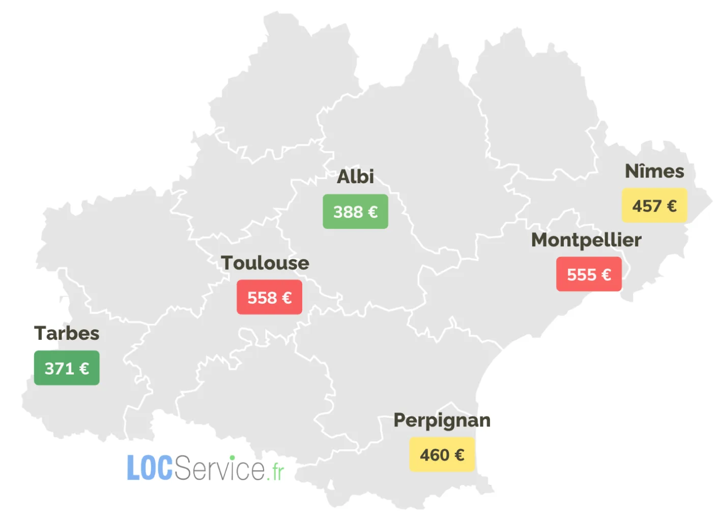 Les loyers des logements étudiants en Occitanie en 2026 (selon la ville)