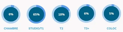 Types de biens les plus recherchés par les étudiants en France en 2025